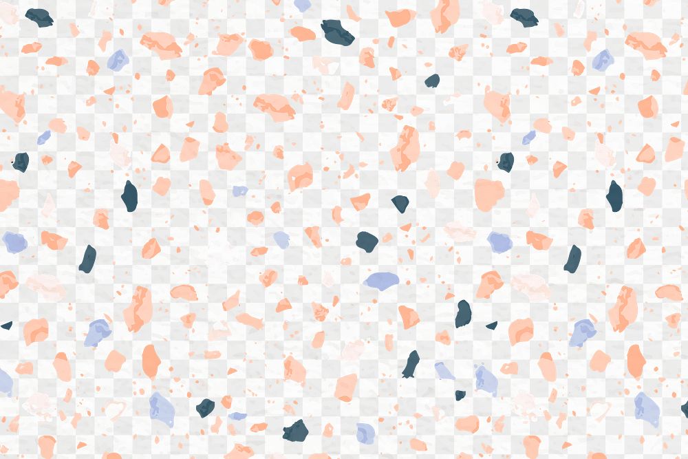 Terrazzo pattern png, aesthetic transparent background, abstract pastel design