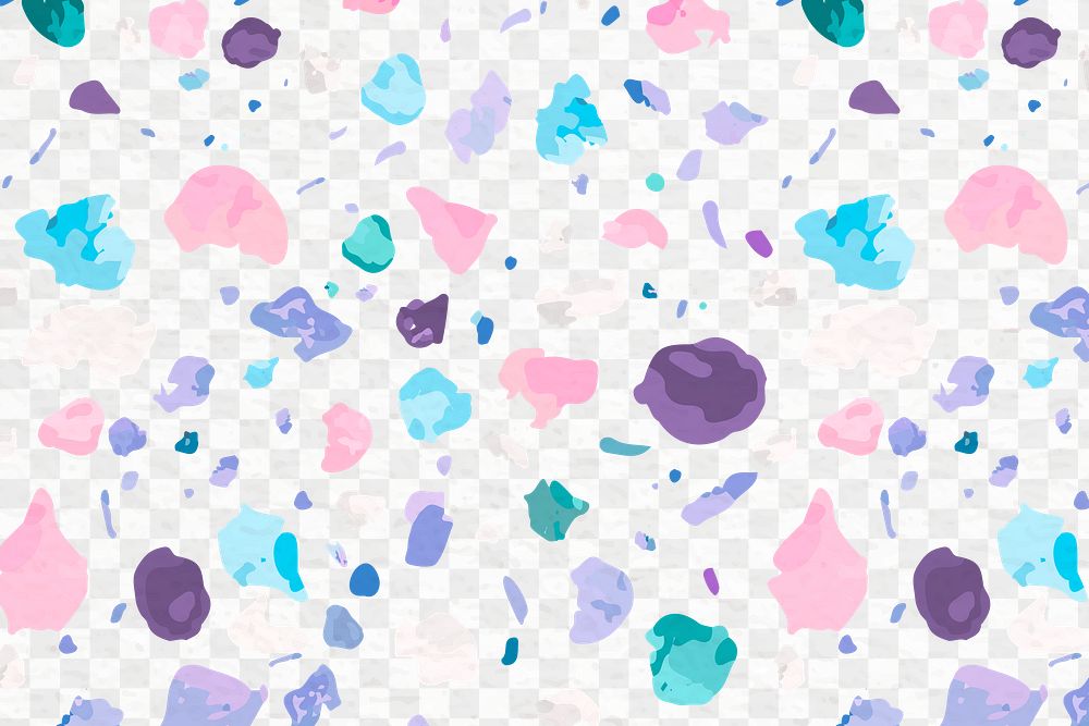 Pastel Terrazzo pattern png, transparent background, abstract design