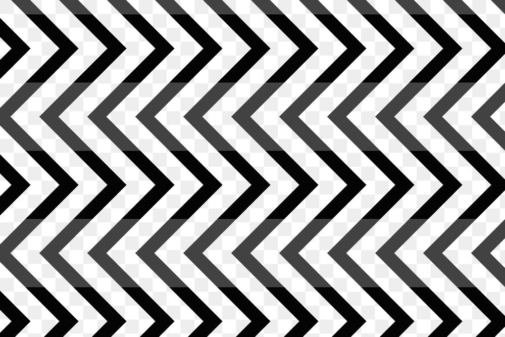 Abstract png transparent background, black zigzag pattern, simple design