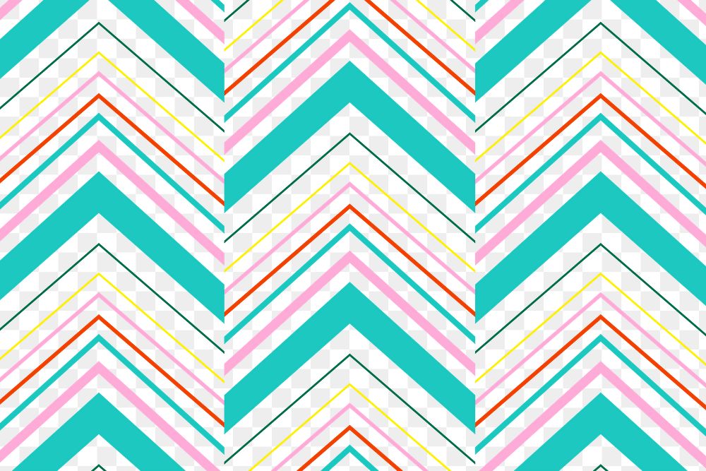 Cute  png transparent background, teal zigzag pattern, creative design