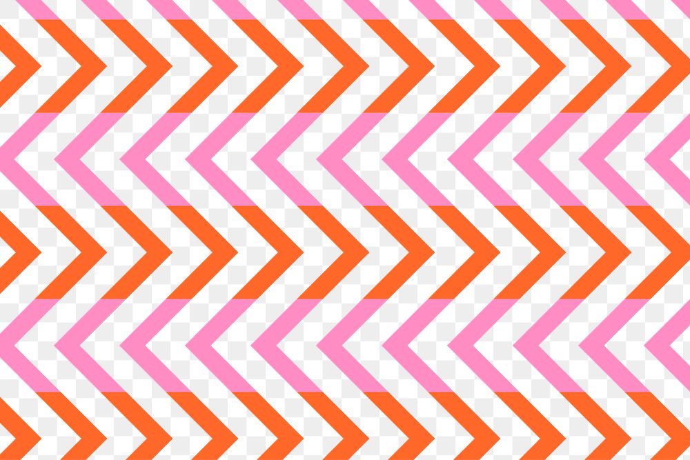 Cute png transparent background, pink chevron pattern, creative design