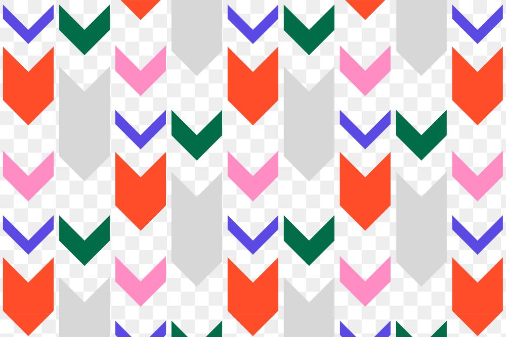 Abstract png transparent background, colorful arrow pattern in creative design