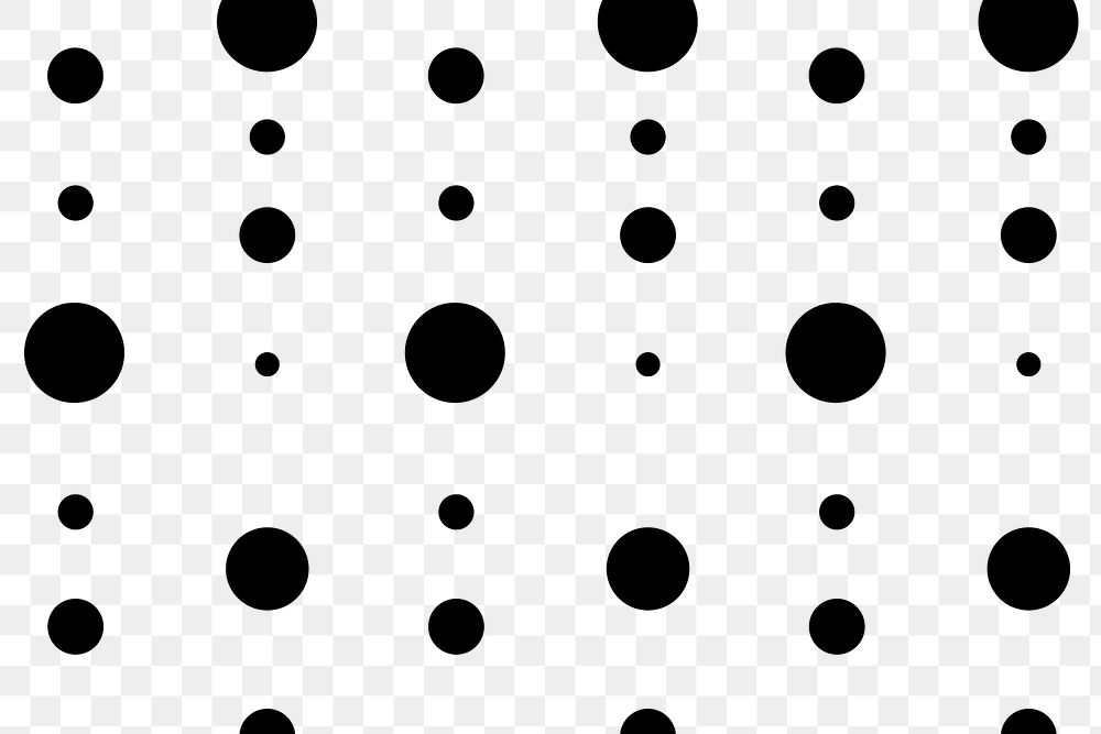 Abstract background png transparent, polka dot pattern in black