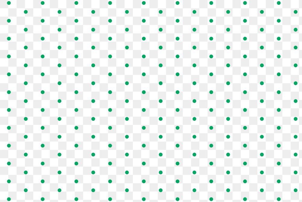 Green background png transparent, polka dot pattern in simple design