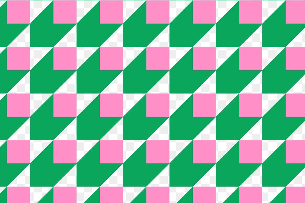 Abstract green background png transparent, geometric pattern in pink