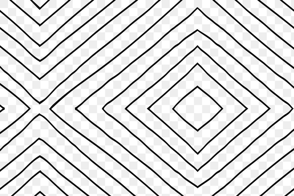 Striped doodle pattern png, transparent background, simple ink design