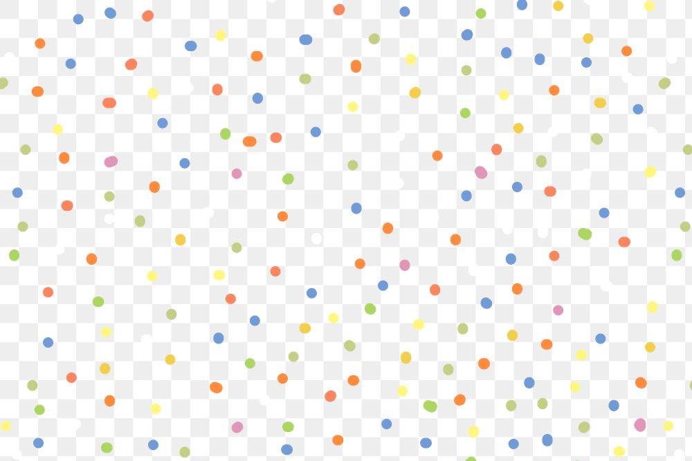 Polka dot pattern png, transparent background, colorful simple design