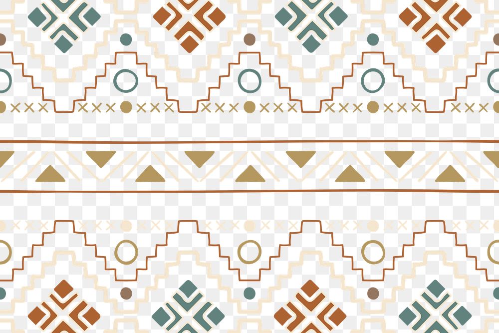Ethnic pattern png transparent background, brown  geometric design