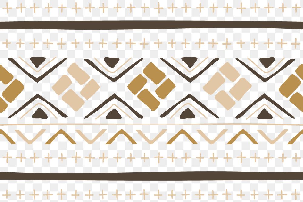Tribal pattern png transparent background, brown geometric design