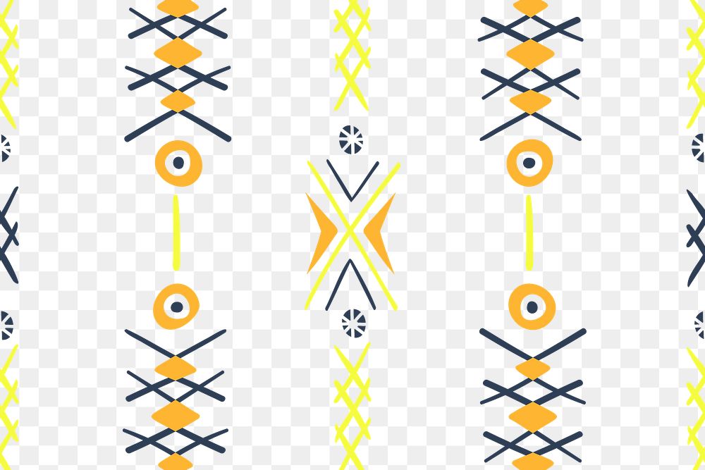 Ethnic pattern png transparent background, colorful Aztec design
