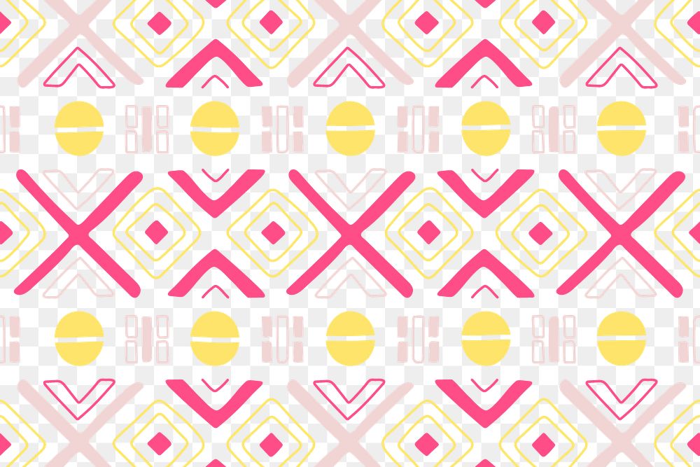 Pattern png, tribal design, colorful Aztec style, transparent background