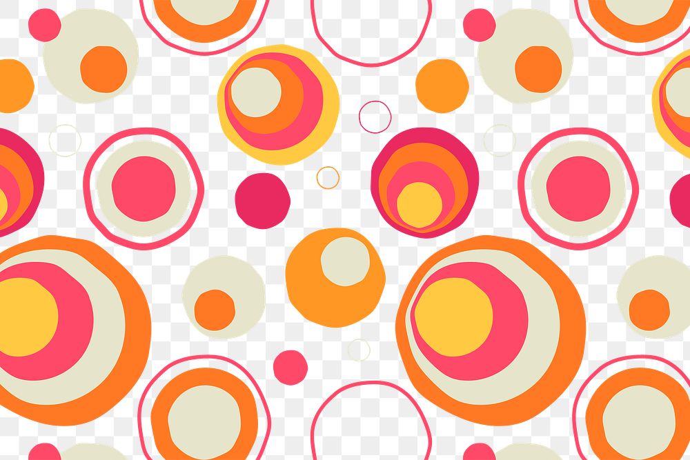 Pattern png transparent background, retro abstract 60s colorful design