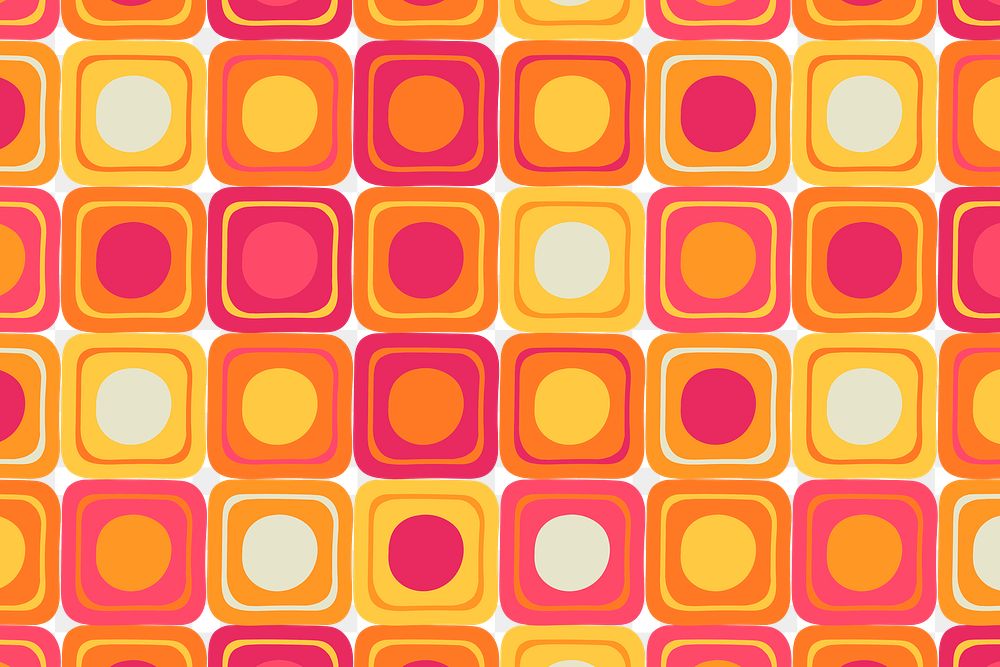 Retro png transparent background, colorful abstract 60s retro design