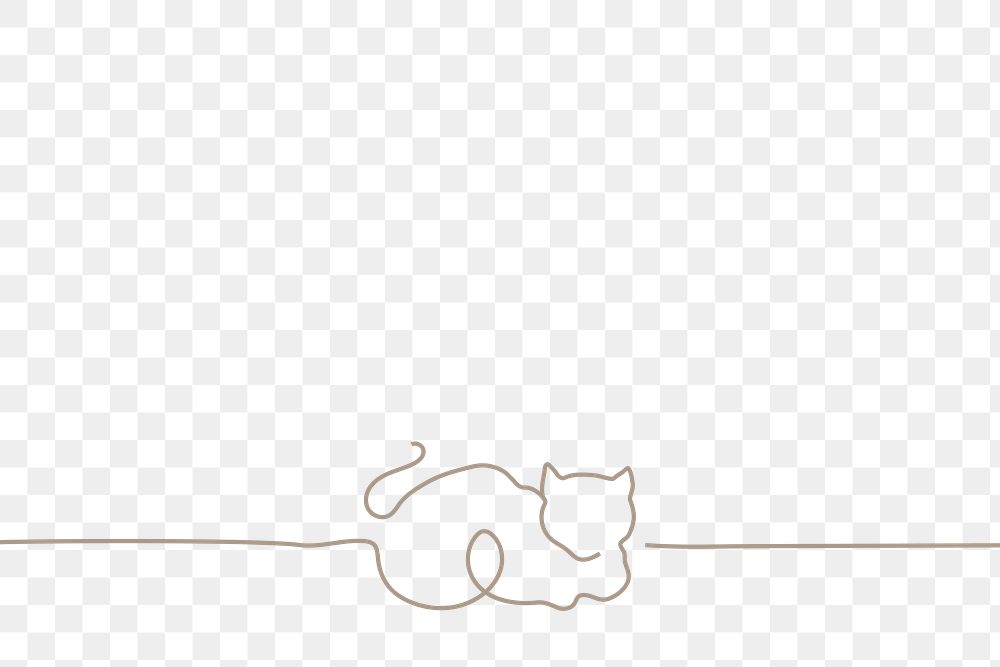 Minimal cat border png, transparent background