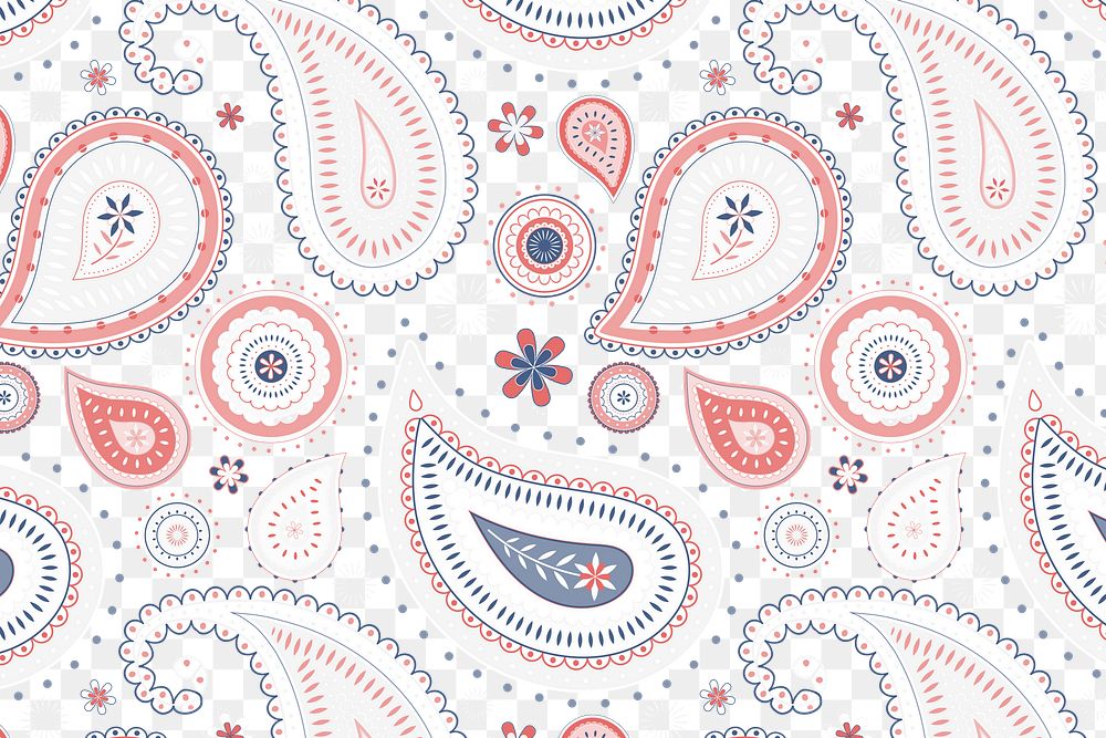 Paisley pattern background png transparent, pink cute illustration