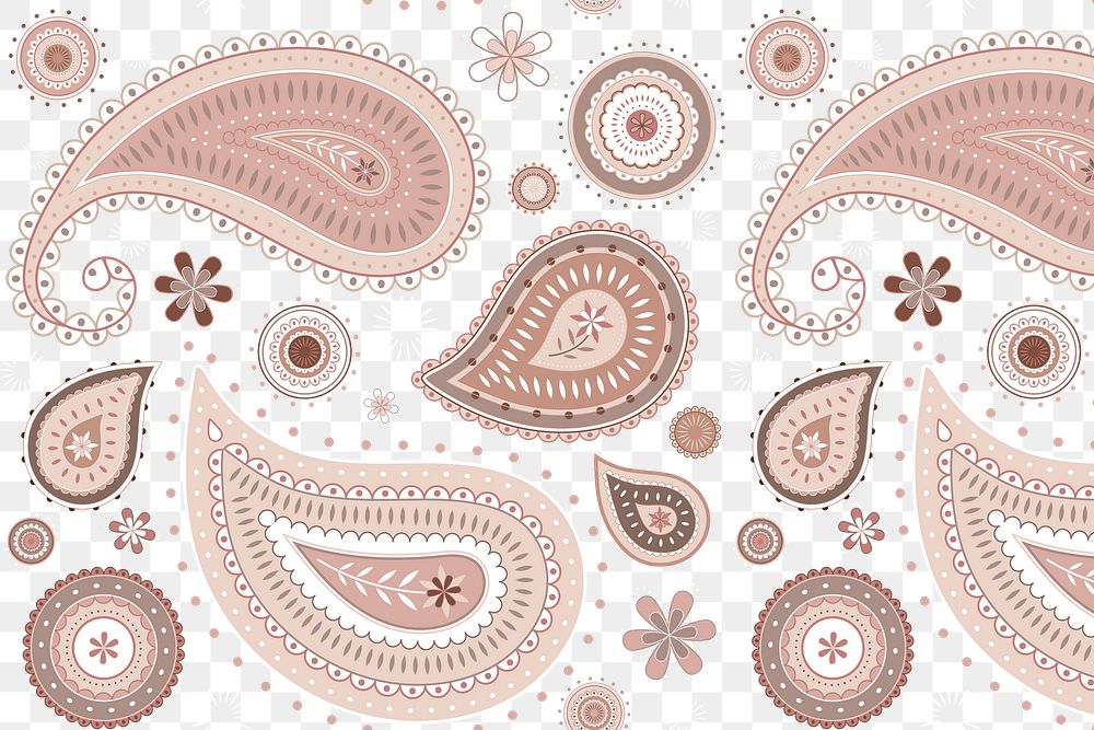 Cream paisley background png, traditional pattern in feminine design