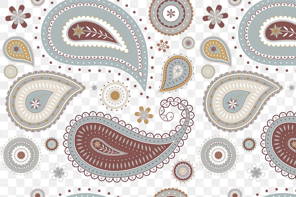 Indian paisley background png transparent, abstract floral pattern
