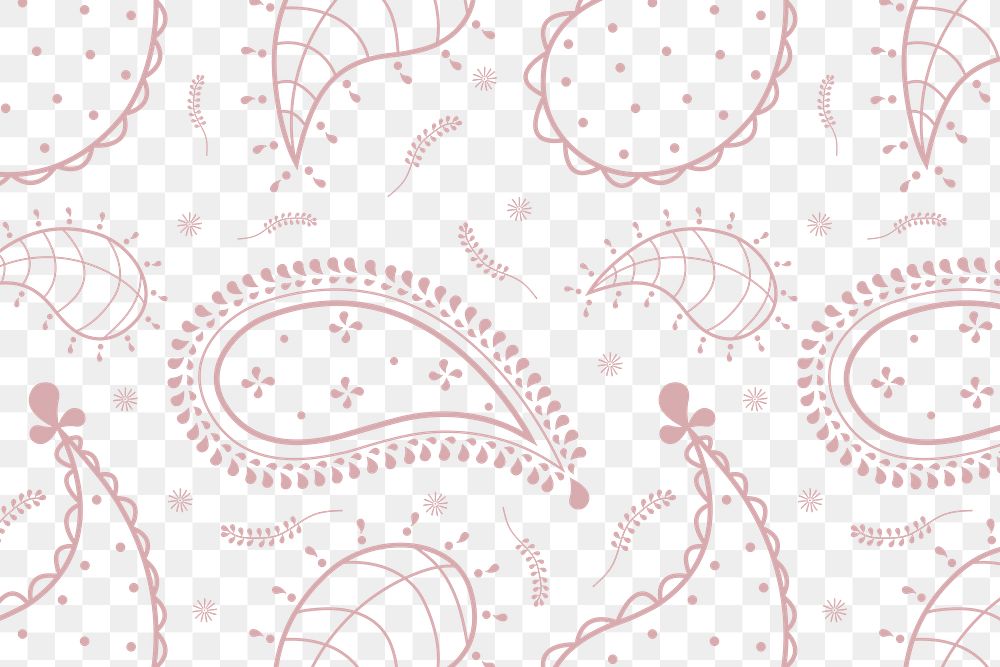 Cute pastel background png transparent, paisley pattern in pink pastel for kids