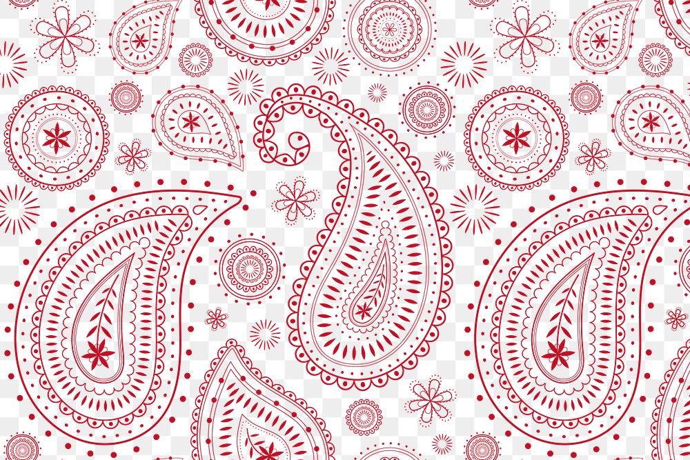 Red paisley background png transparent, Indian pattern, tattoo illustration