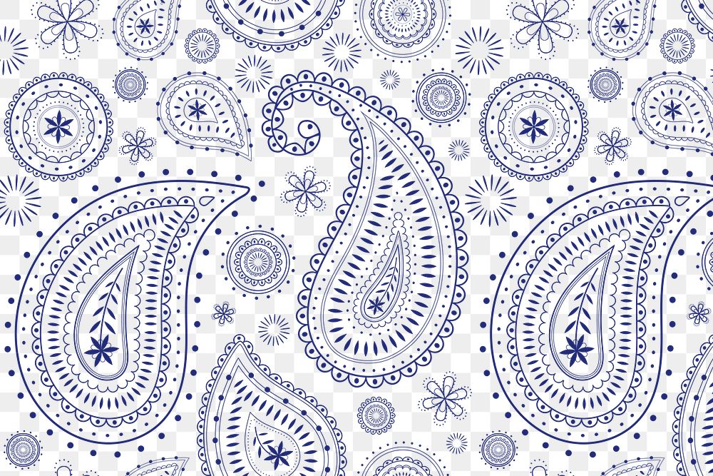 Blue paisley background png transparent, Indian pattern, tattoo illustration