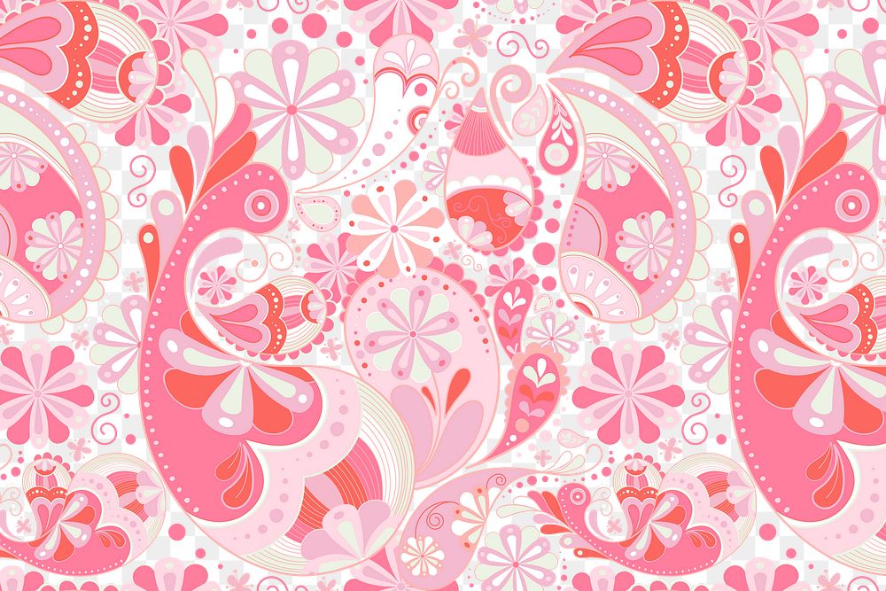 Pink paisley background png, traditional pattern in feminine design