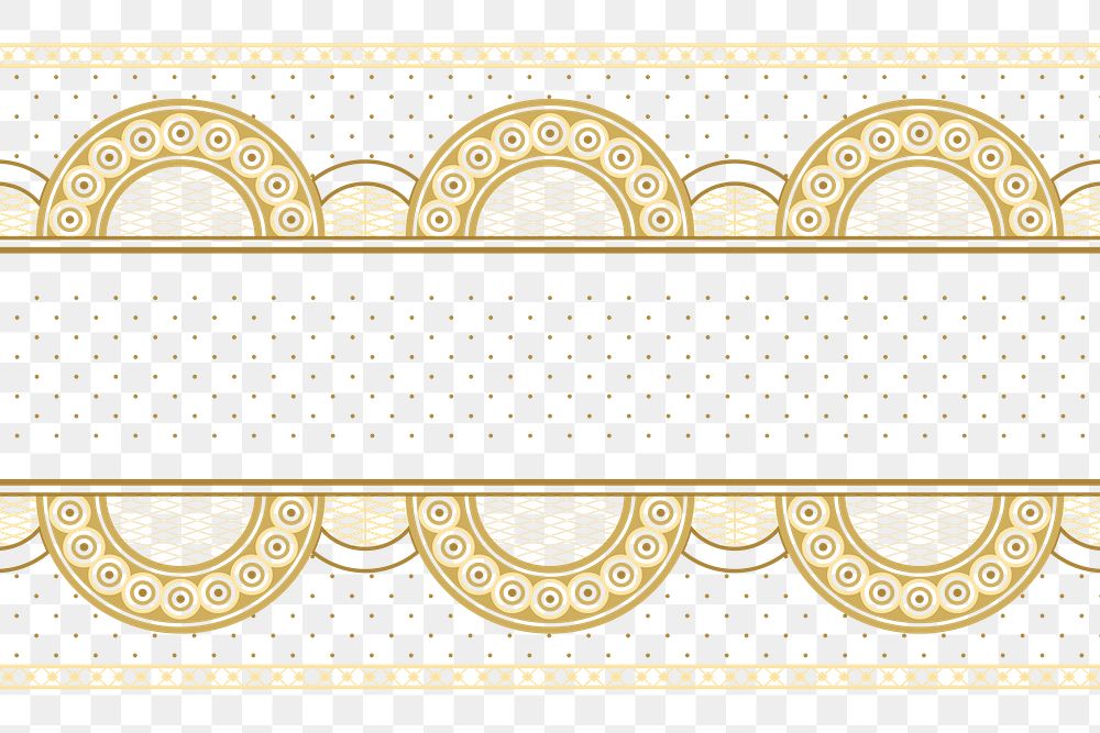 Gold lace png transparent background, elegant crochet