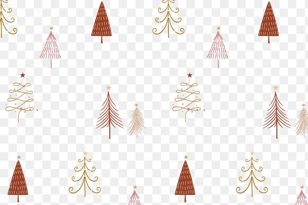 Christmas pattern png background, cute winter doodle in brown and pink