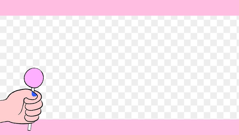 Lollipop border png transparent background, pink design
