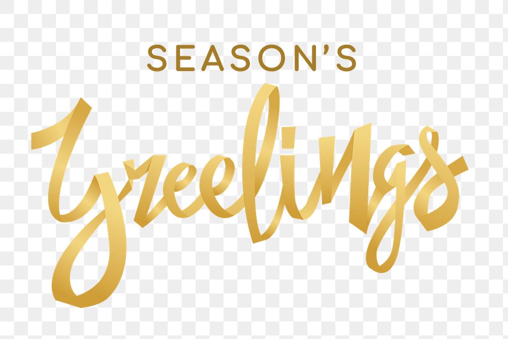 Season's greetings png sticker, festive holiday typography