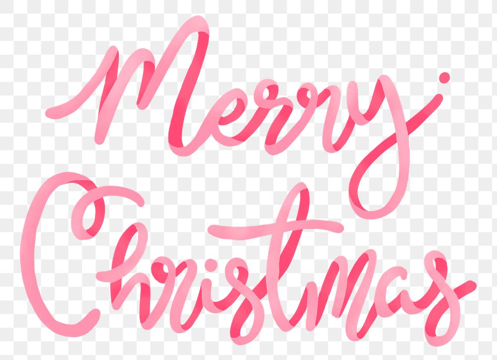 Cute Merry Christmas png sticker typography, festive greeting
