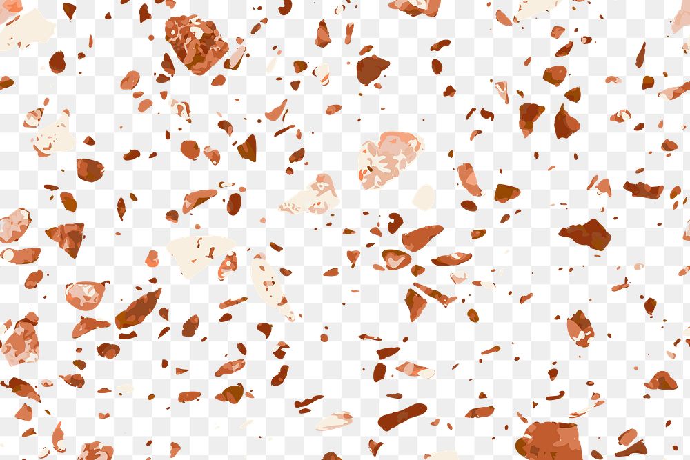 Brown terrazzo transparent png layer for marble background design
