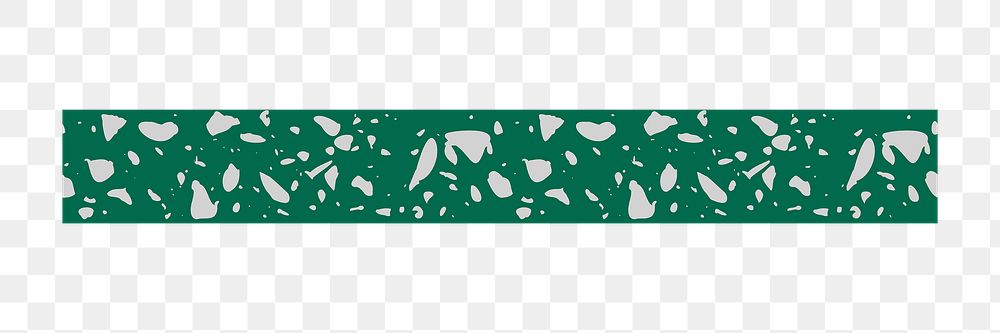 Green terrazzo washi tape png marble pattern collage sticker element for scrapbook and digital journal