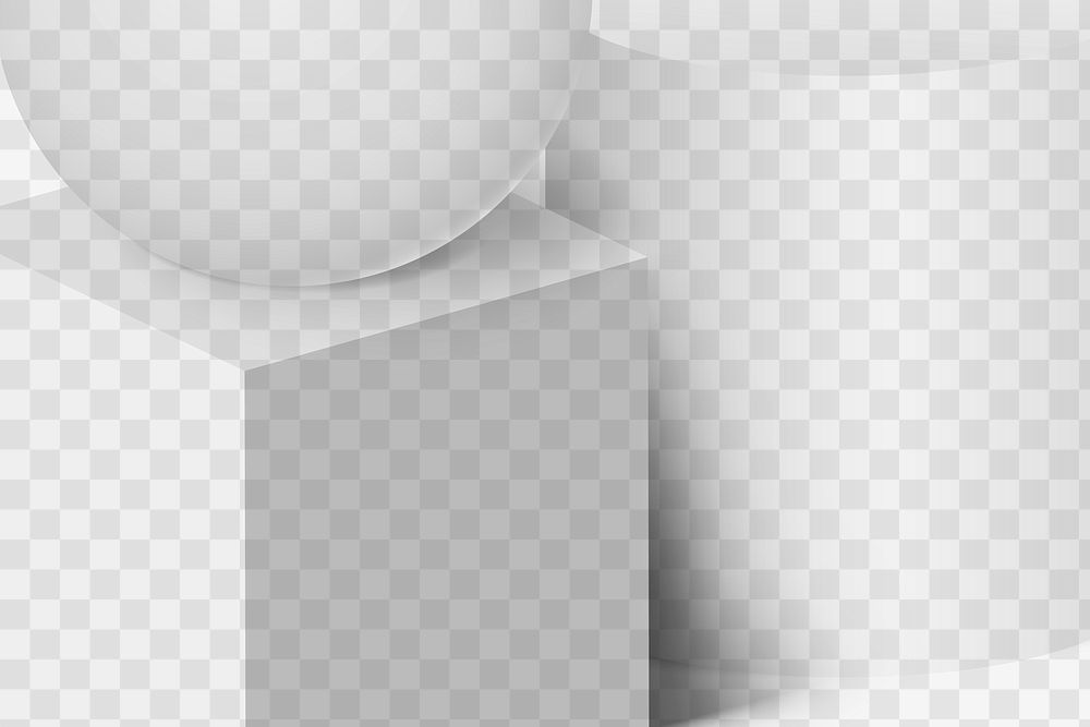 Geometric abstract png transparent background, 3D shape overlay