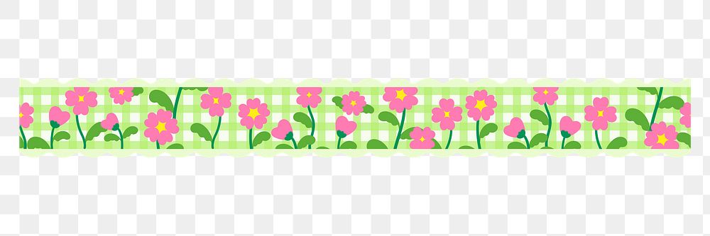 Cute floral png journal sticker, pastel element, transparent background