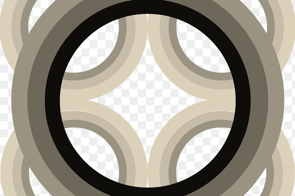 Geometric circle png frame, abstract round transparent background 