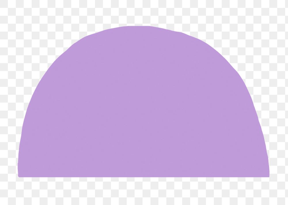Purple semi-circle png shape sticker, geometric collage element on transparent background
