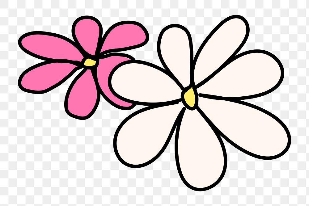 Cute flowers png sticker, transparent background