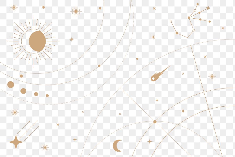 Space png clipart, aesthetic celestial collage element for bullet journal, transparent background