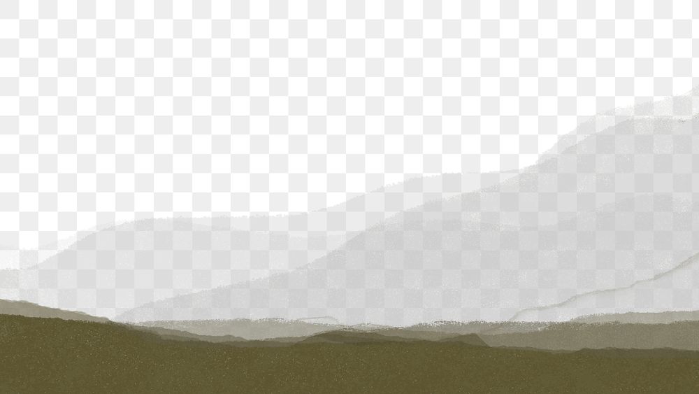 Mountains png border, transparent background, nature landscape with texture