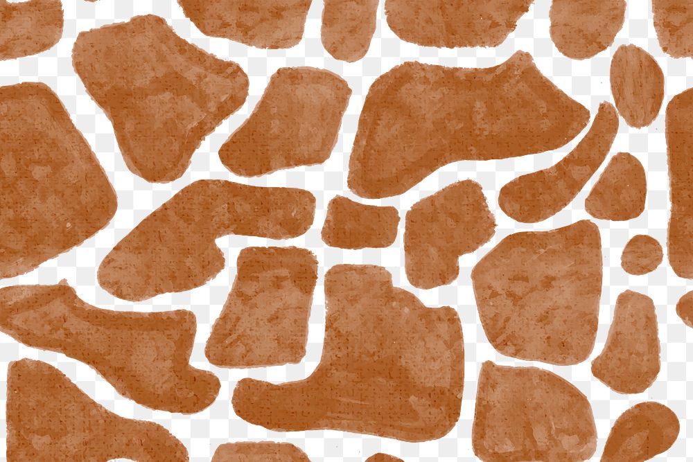 Giraffe pattern png transparent background brown design paint style 