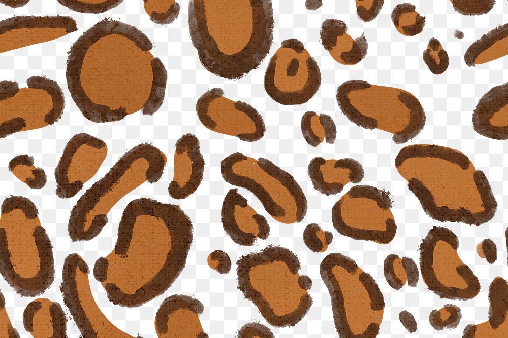 Leopard pattern png transparent background brown design paint style