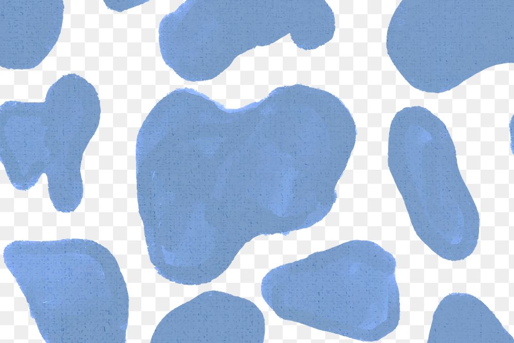 Cow pattern png blue design transparent background paint style 