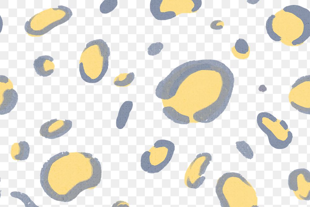 Leopard pattern png transparent background yellow paint style seamless design