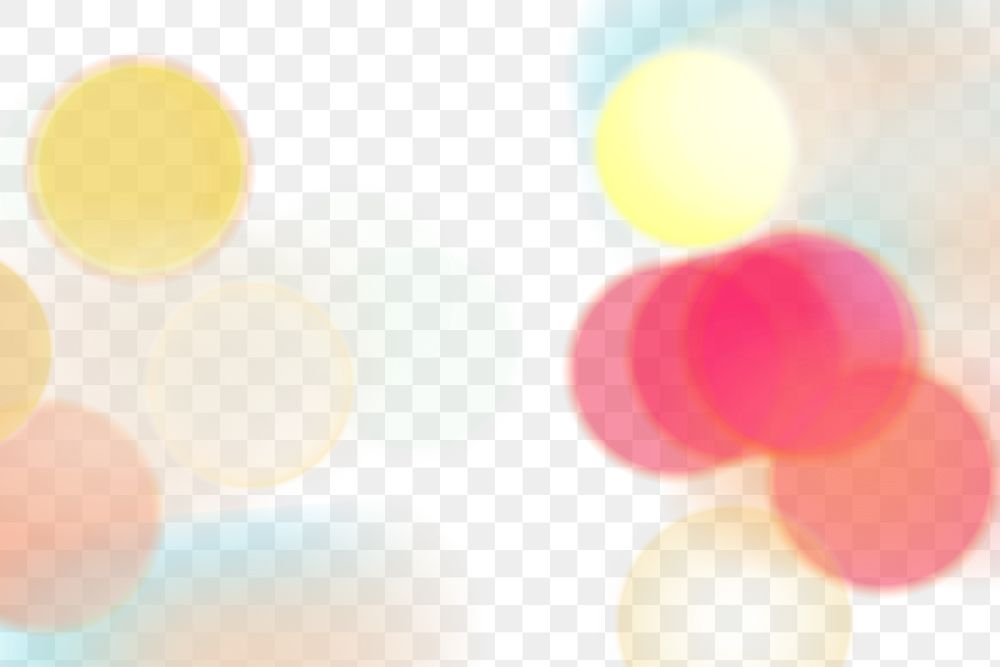 Colorful bokeh png on transparent background, aesthetic design