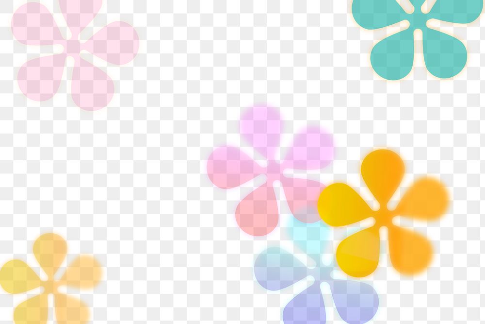 Colorful flower png bokeh transparent aesthetic pattern design