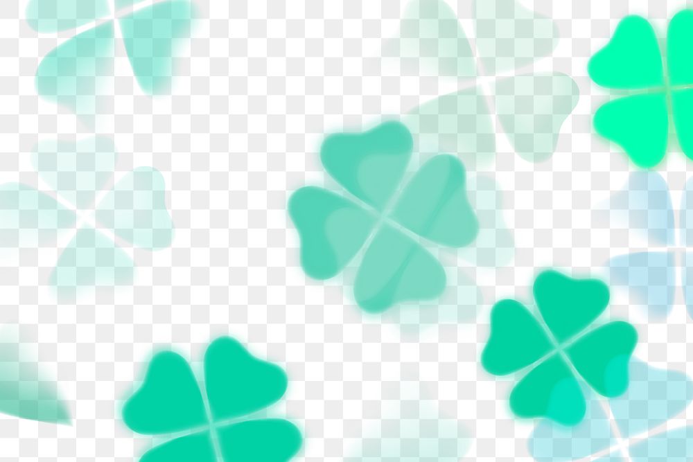 Green clover png bokeh transparent pattern, good luck, St. Patrick’s day