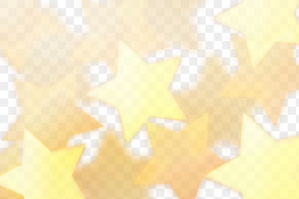 Yellow star bokeh png on transparent background