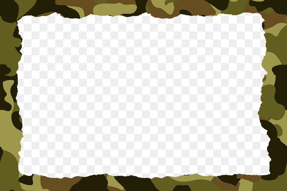 Frame png transparent background on camouflage pattern design