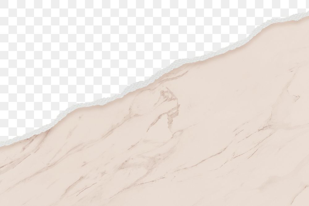 Paper marble png border, transparent background, beige texture design