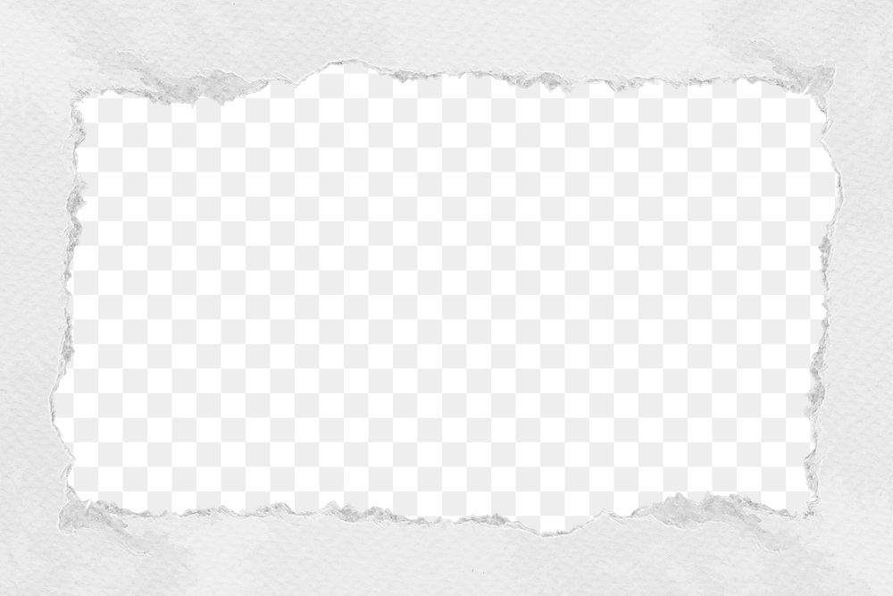 Ripped paper png frame, transparent background, yellow design